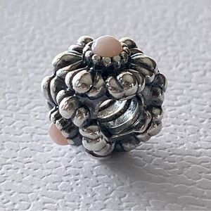 Authentic Pandora Silver Birthday Bloom Charm Pink Opal ~ October